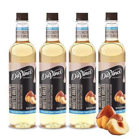 DaVinci Gourmet Sugar-Free Original Hazelnut Syrup, 25.4 Fluid Ounces (Pack of 4)