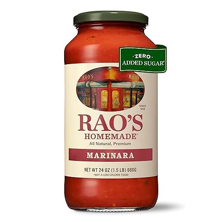 Rao's Homemade Marinara Sauce, 24 oz, All Purpose Tomato Sauce, Pasta Sauce, Carb Conscious, Keto Friendly, All Natural, Premium Quality, With Italian Tomatoes & Olive Oil