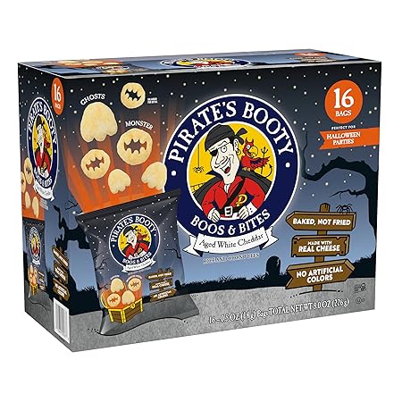 Pirate's Booty Boos & Bites, Trick or Treat Snack Bags, Gluten-Free Snacks, 0.5oz, 16 Count