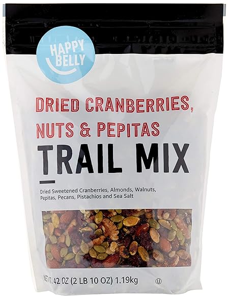 Amazon Brand - Happy Belly Dried Cranberries, Nuts & Pepitas Trail Mix, 2.62 pound (Pack of 1)