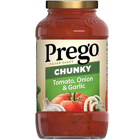 Prego Chunky Tomato with Garlic and Onion Pasta Sauce, 24 Oz Jar