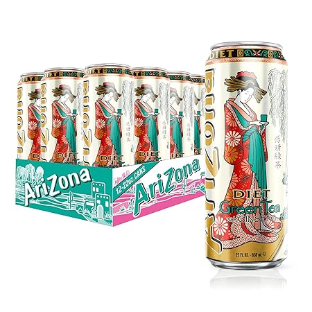 Arizona Diet Green Tea - Big Can, 22 Fl Oz (Pack of 12)