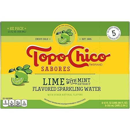 Topo Chico Sabores Lime with Mint Extract 12oz 8pk