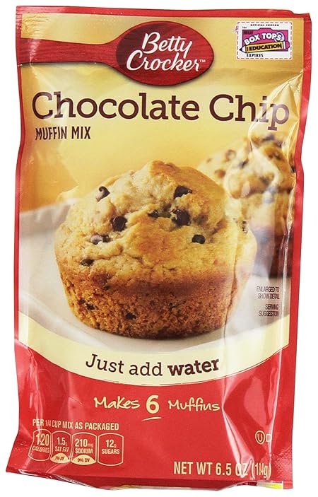 Betty Crocker Muffin Mix Chocolate Chip 6.5 Oz 12 Packs
