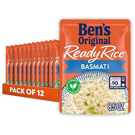 BEN'S ORIGINAL Ready Rice Basmati Rice, Easy Side Dish, 8.5 oz Pouch (Pack of 12)