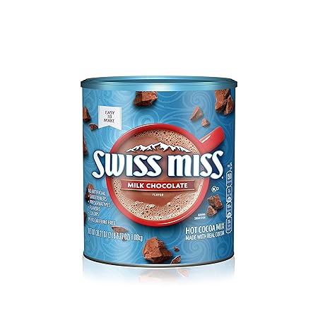 Swiss Miss Milk Chocolate Flavor Hot Cocoa Mix Canister, 38.27 Ounce (Pack of 12)