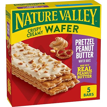 Nature Valley Crispy Creamy Wafer Bars, Pretzel Peanut Butter, 5 Bars, 6.5 oz