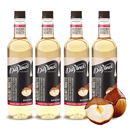 DaVinci Gourmet Classic Original Hazelnut Syrup, 25.4 Fluid Ounces (Pack of 4)