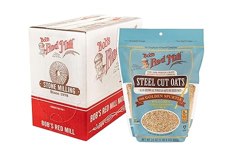 Bob's Red Mill Steel Cut Oats, 24oz (Pack of 4) - Non GMO, Whole Grain, Vegan, Kosher