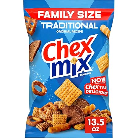 Chex Mix Traditional Original Recipe Snack Mix, Snacks, Family Size, 13.5 oz