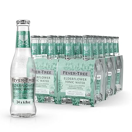 Fever-Tree Tonic Water Glass Bottles, Elderflower, 163.2 Fl Oz