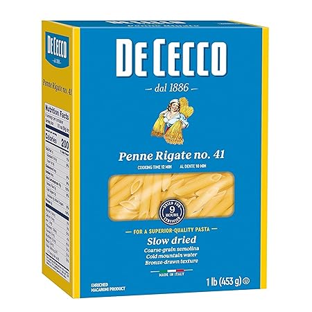 De Cecco Semolina Pasta, Penne Rigate No.41, 1 Pound