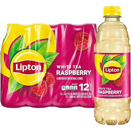 Lipton Raspberry White Tea, 16.9 Fl Oz Bottles (Pack of 12)