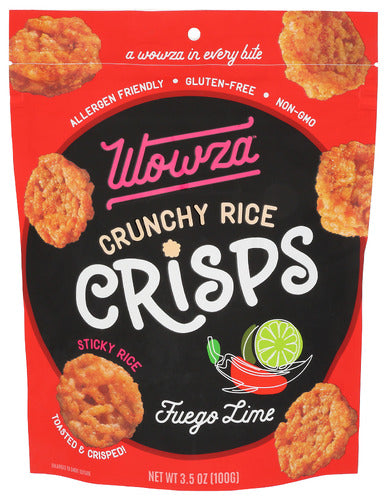 WOWZA RICE CRISPS FUEGO LIME - 3.5 OZ