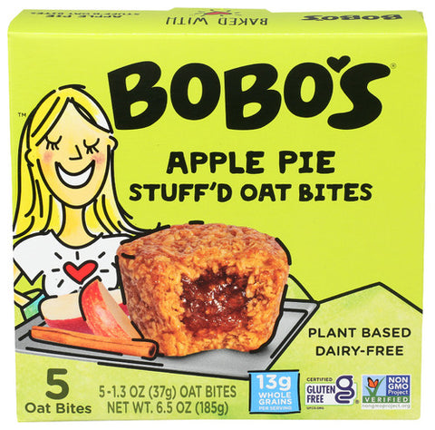 Bobos Oat Bars 
Bites Stuffd Apple Pie 5Ct, 6.5 OZ.