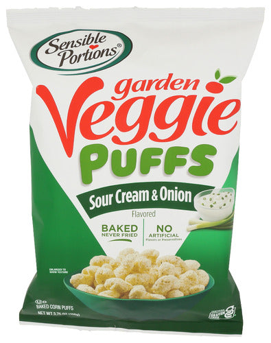 SENSIBLE PORTIONS PUFFS GRDN VEG SR CRM ONN - 3.75 OZ