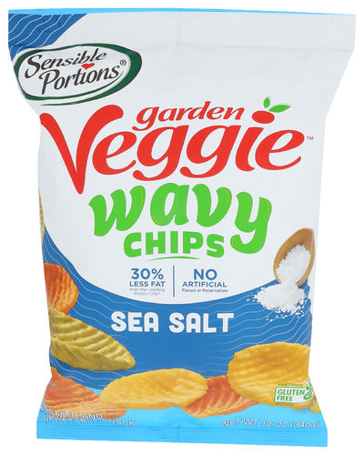 SENSIBLE PORTIONS CHIPS WAVY SEA SALT - 12 OZ