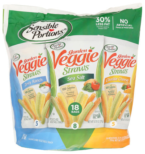 SENSIBLE PORTIONS STRAWS VEGGIE MIX MLTPCK - 13.5 OZ
