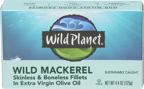 WILD PLANET MACKEREL WLD FLLT EVOO - 4.4 OZ