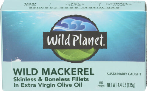 WILD PLANET MACKEREL WLD FLLT EVOO - 4.4 OZ