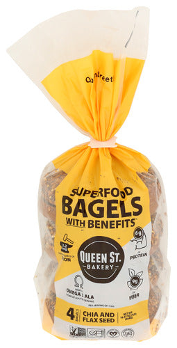 Queen Street Bakery Bagel Chia Flax Seed, 16.37 OZ.