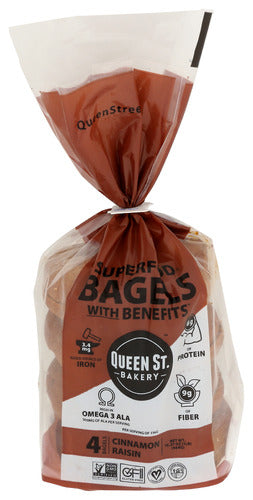 Queen Street Bakery Bagel Cinnamon Raisin, 16.37 OZ.