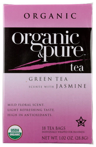 Organic & Pure Tea Green Jasmn Org, 18 BG.