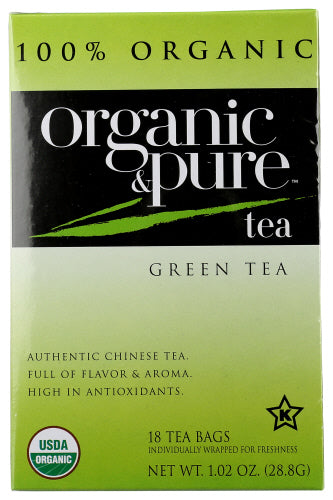 Organic & Pure Tea Green Org, 18 BG.