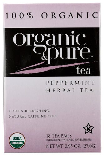 Organic & Pure Tea Herbl Pprmnt Org, 18 BG.