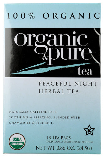 Organic & Pure Tea Herbl Peacfl Nght Org, 18 BG.