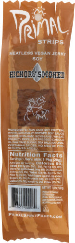Primal Strips Jerky Mtless Soya Hickry Smk, 1 OZ