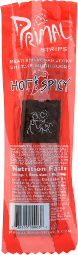Primal Strips Jerky Mtless Shitake Hot Spc, 1 OZ.