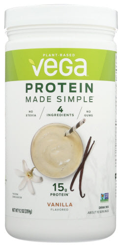 VEGA MADE SIMPLE PRTN VANILLA - 9.2 OZ