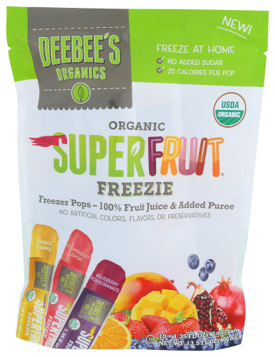 DEEBEES ORGANIC FRUIT POP VARIETY 10 PK - 13.5 FO