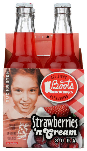 BOOTS BEVERAGES SODA STRWBRIES N CRM 4PK - 48 FO