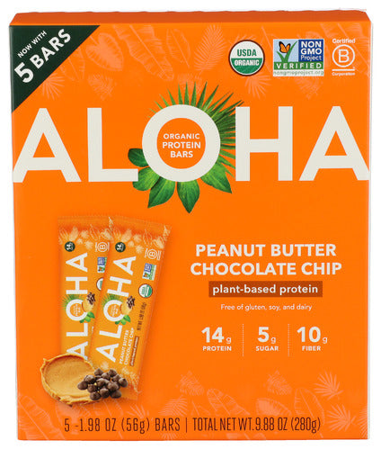 Aloha 
Bar Pb Choc Chip, 5 PK.