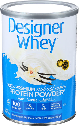 Designer Protein Whey 
Designer Whey French Vnla, 12 OZ.