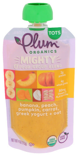 Plum Organics Yog Oat Ban Cart Pum Pch, 4 OZ.