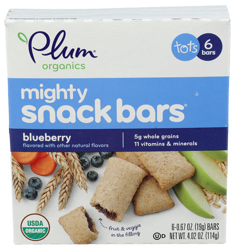 Plum Organics Bar Mghty Snk Blueberry, 4.02 OZ.