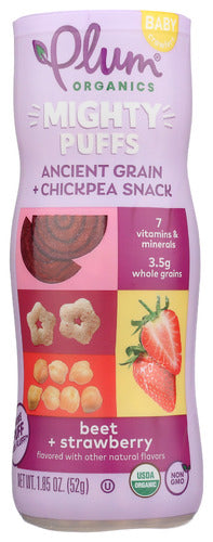 Plum Organics Puffs Ckpea Beet Strwbry, 1.85 OZ.