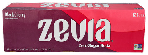 ZEVIA SODA ZERO BLKCHRY 12PK - 144 FO