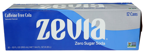 ZEVIA SODA ZERO CF COLA 12PK - 144 FO