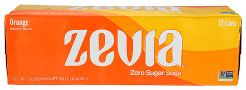 ZEVIA SODA ZERO ORANGE 12PK - 144 FO