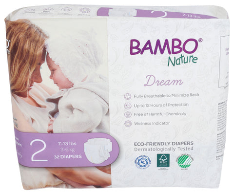 Bambo Nature 
Diapers Baby Size 2, 32 PK.