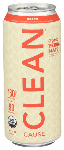 Clean Cause 
Tea Yerba Mate Peach, 15.5 OZ.