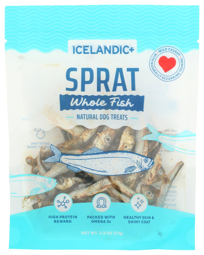ICELANDIC PLUS DOG TRT SPRAT WHOLE FISH - 2 OZ