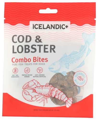 ICELANDIC PLUS DOG TRT COD LOBSTER BITE - 3 OZ
