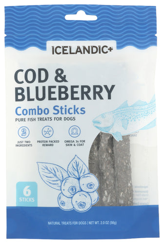 ICELANDIC PLUS DOG TRT COD BLBRY STICKS - 2 OZ
