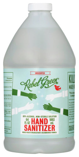 Rebel Green Sanitizer Hand Unscented, 64 OZ.