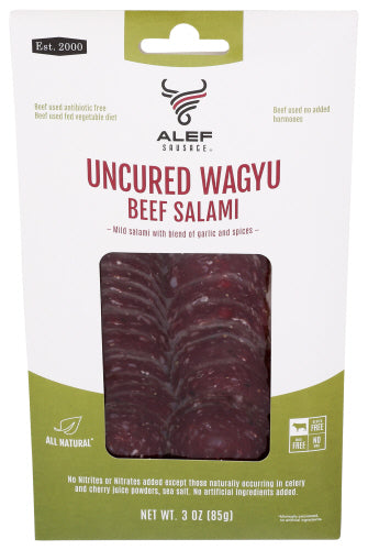 ALEF SAUSAGE SALAMI BEEF WAGYU SLICED - 3 OZ